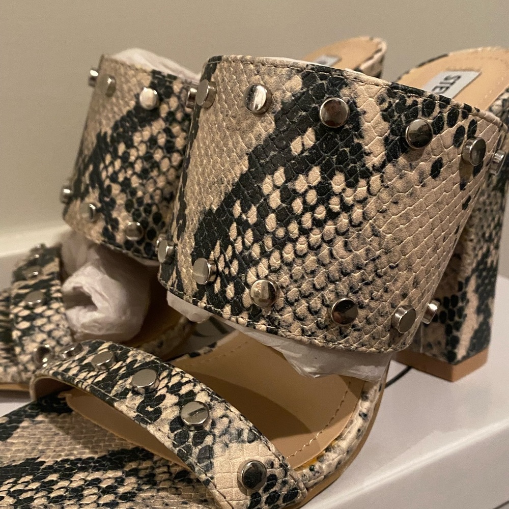 Steve Madden Studded Block Heels - Snake Skin - Picture 6 of 9
